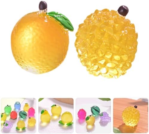 SUPVOX 20Pcs Luminous Mini Fruit Figurines for DIY Crafts