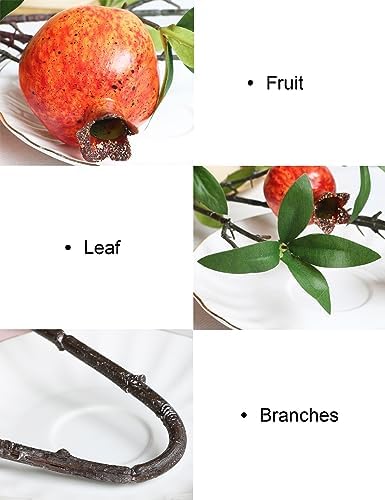 Forlaoers 2pcs Artificial Pomegranate Flowers for Christmas Decorations
