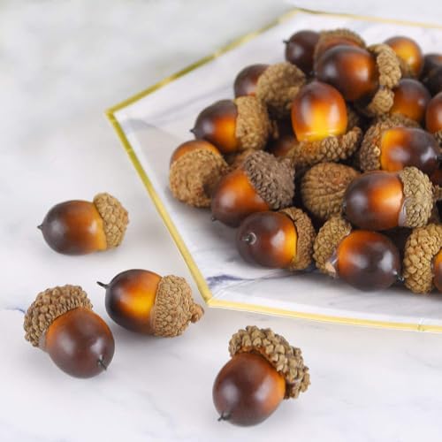 50 Piece Artificial Acorns for Fall Decor