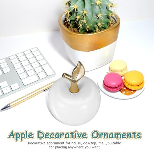 Ceramic Apple Figurine Decorative Miniature Ornament for Home