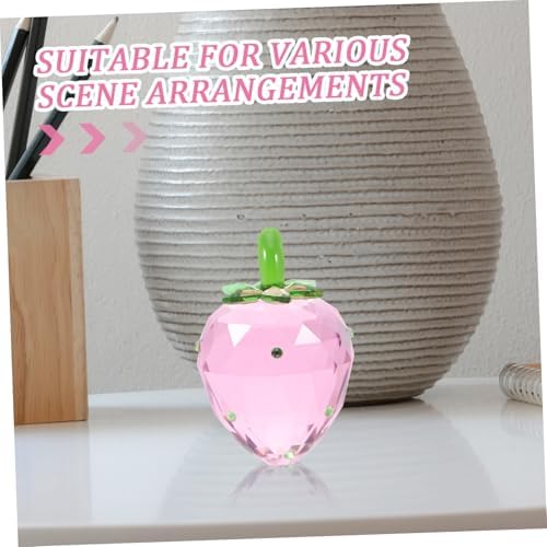 Crystal Strawberry Figurine for Home Decor