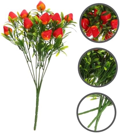 IMIKEYA Artificial Strawberry Branches 5pcs