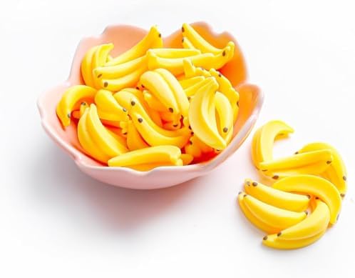 35Pcs Yellow Mini Plastic Artificial Bananas for Decor