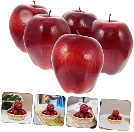 BESPORTBLE Artificial Red Apples 5Pcs Decorative Fruits