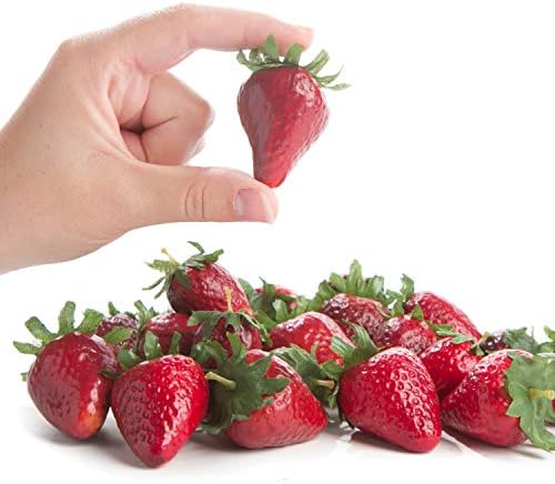 Realistic Fake Red Strawberries Pack of 48