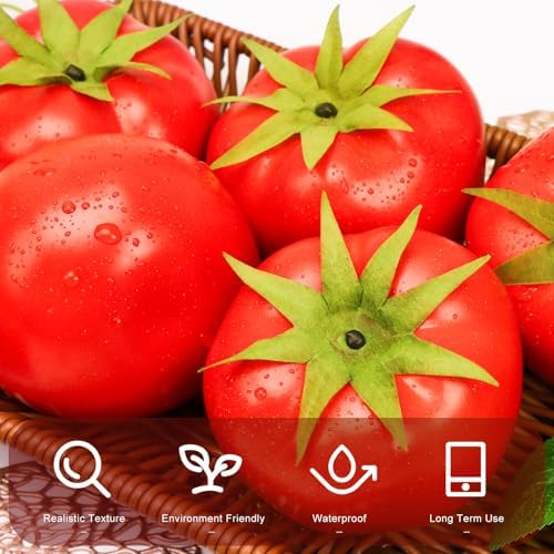 6PCS Fake Tomatoes Artificial Vegetables Lifelike Decor