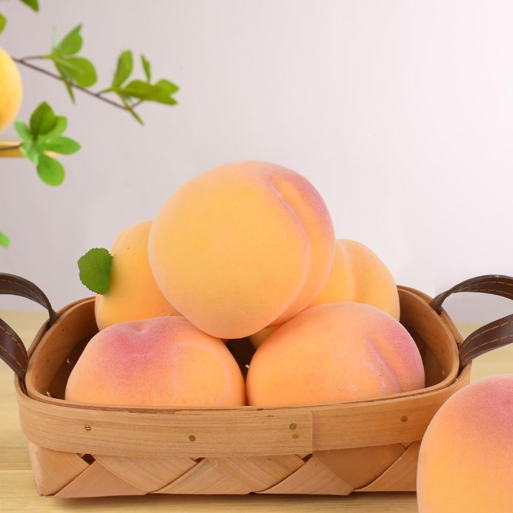 HUIANER Artificial Yellow Peaches 6PCS Decor Set