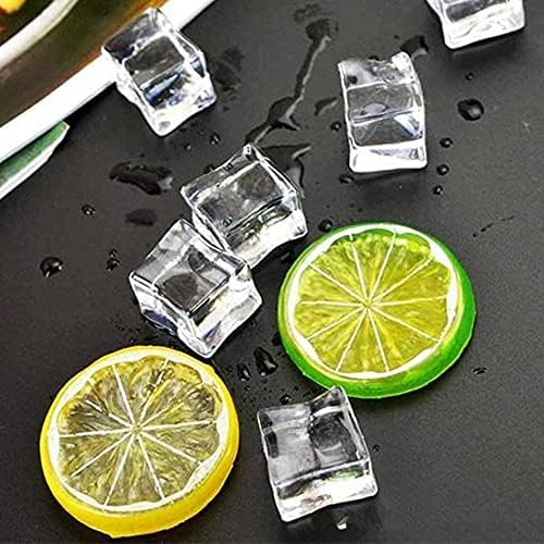 30 Piece Plastic Green Lemon Slices Decorative Artificial Fruit