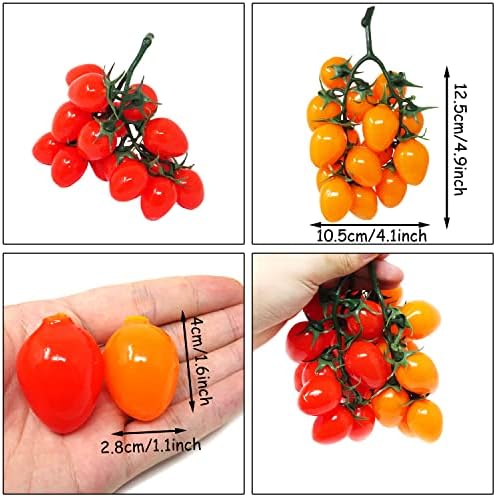 Yueton 2 Strings Artificial Cherry Tomatoes Realistic Decoration