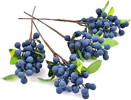 HUIANER Artificial Blueberries 4PCS with Stems