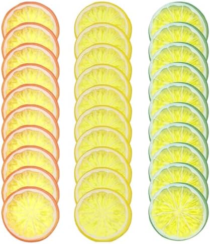 30 PCS Artificial Lemon Slices for Home Decoration