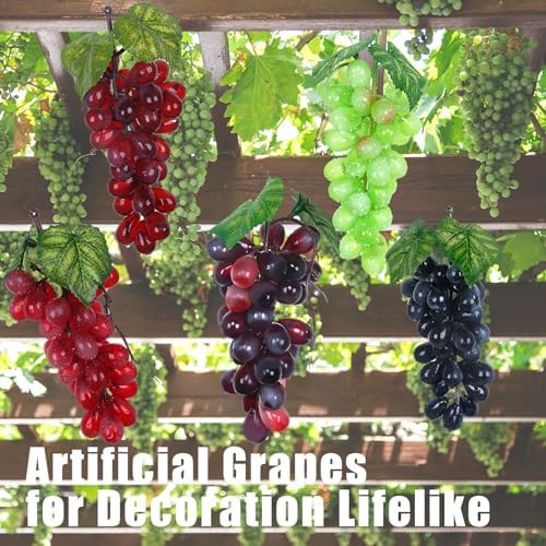 Tuxiaobu Artificial Grapes Decorations 3 Pcs Mixed
