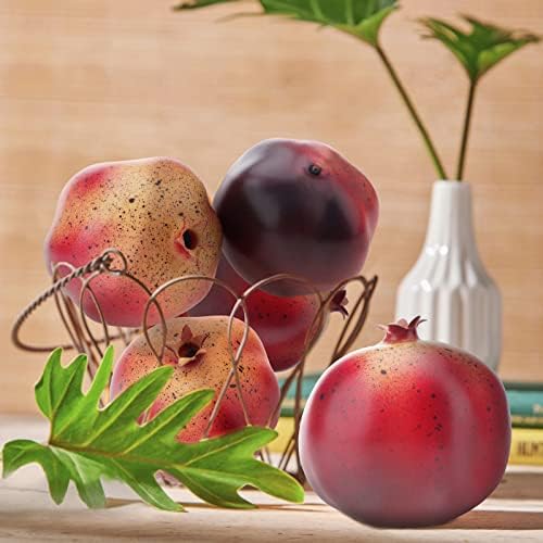Woration 6PCS Artificial Pomegranates Realistic Decor Fruits