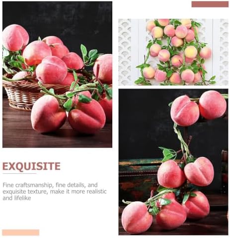 Operitacx 3pc Artificial Peach Clusters for Home Decor