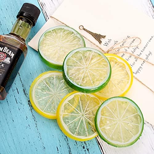NUOMI 30PCS Artificial Lemon Slices for Decoration and Photography