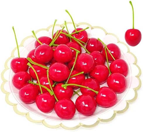 Yueton 30PCS Lifelike Artificial Cherry