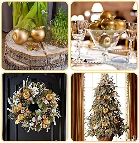 Lifelike Gold Artificial Apples for Home Decor 6PCS