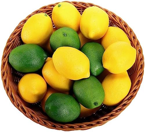 ZEAYEA 40 Pcs Artificial Lemons for Home Decor