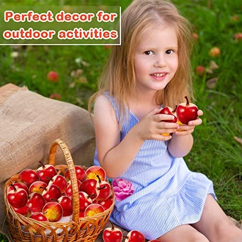 Dingion 16 PCS Artificial Red Apple Decorations