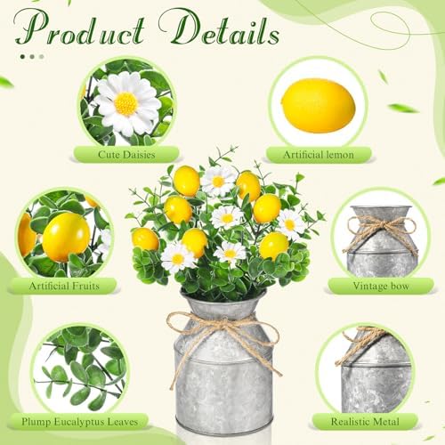 Mimorou 6 Set Artificial Lemon Centerpiece Decor Set