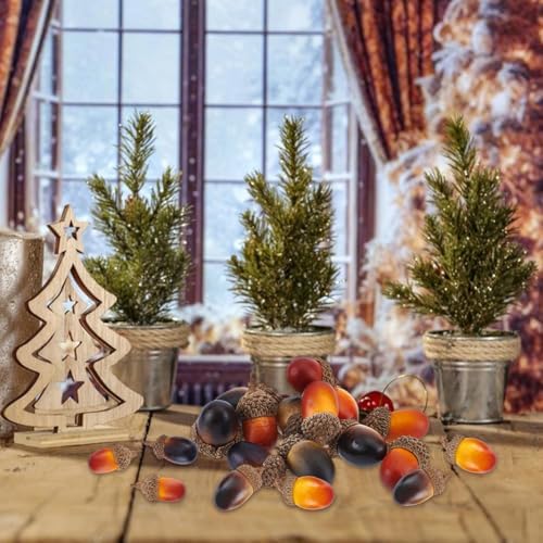 70pcs Artificial Acorns for Crafts and Decor