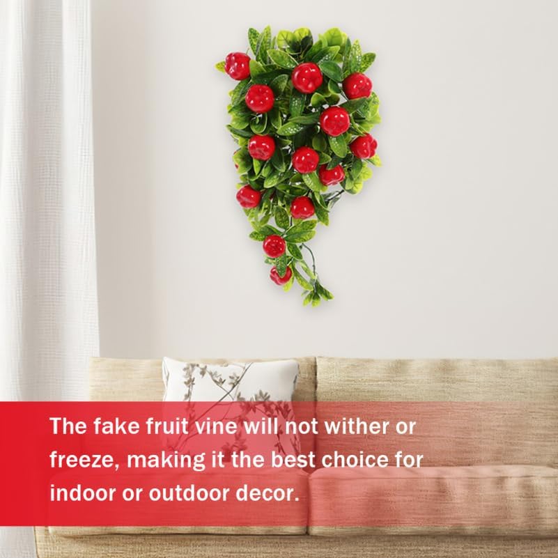 HOMSFOU 2Pcs Artificial Hanging Fruit Vine with Hooks