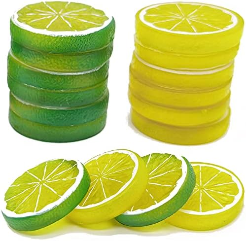 TIHOOD 40PCS Artificial Lemon Slices Decorative