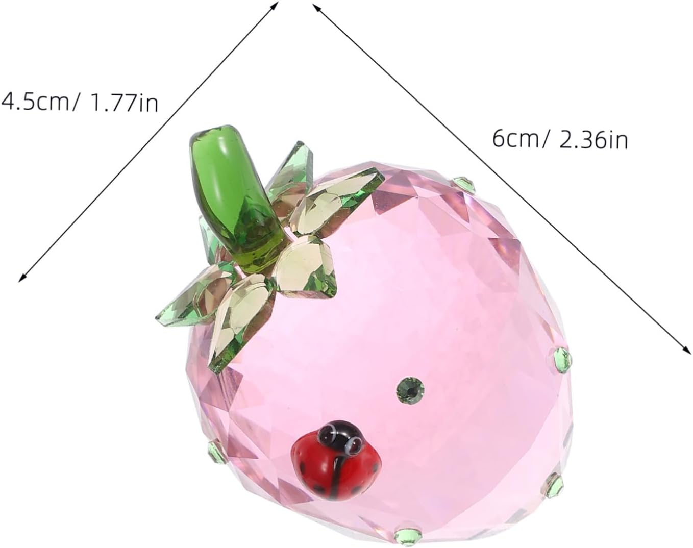 Zerodeko Crystal Strawberry Figurine Decor