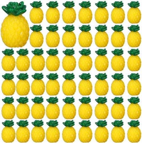 50 Pcs Mini Resin Pineapples Artificial Decorations