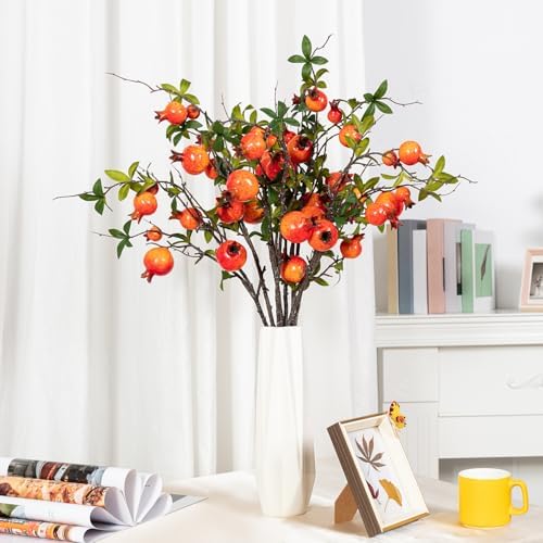 4Pcs 315 Inch Artificial Pomegranate Branches