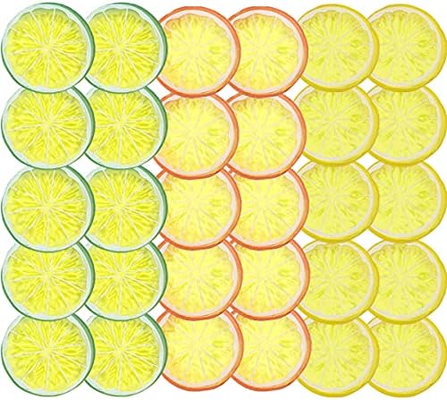 30 PCS Artificial Lemon Slices for Home Decoration