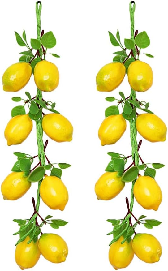 NUOBESTY 2pcs Artificial Lemon Branches Garland Decor