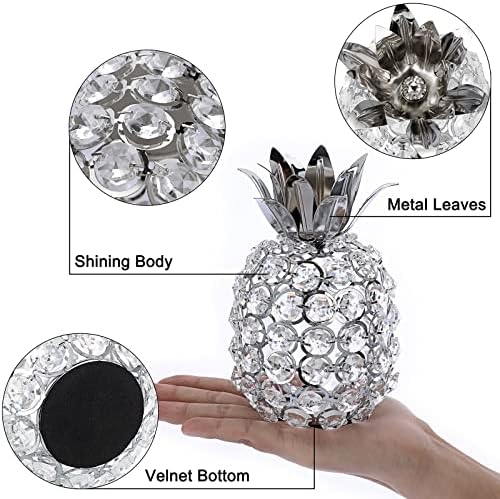 JUXYES Sparkly Crystal Pineapple Decor Ornament
