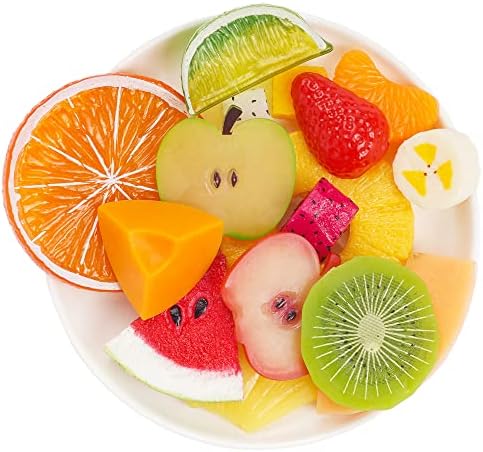 VIDELLY 16 Pieces Fake Fruit Slices Set