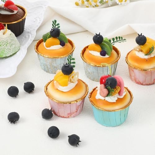 50 pcs Artificial Blueberry Lifelike Display Decor