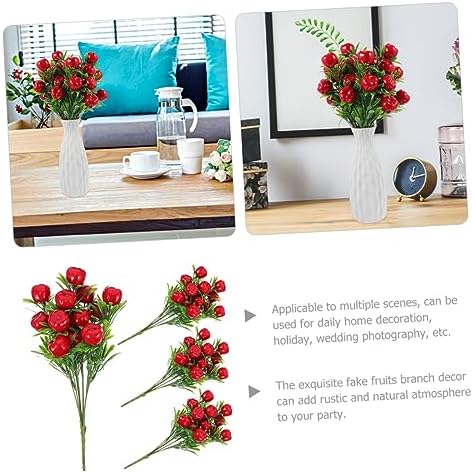 Unomor 4Pcs Artificial Fruit Branches for Home Decor