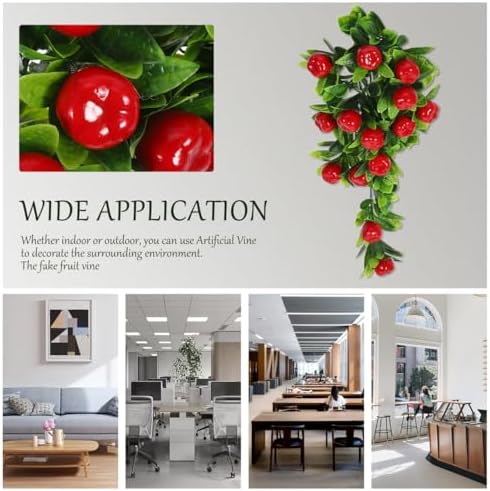 HOMSFOU 2Pcs Artificial Hanging Fruit Vine with Hooks