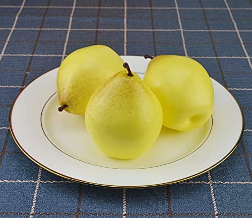 Jedfore 12 Pcs Lifelike Fake Yellow Pears Set