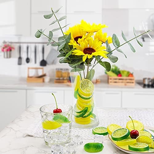 40Pcs Artificial Lifelike Cherries and Lemon Decor