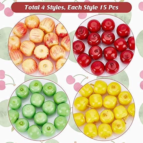 CHGCRAFT 60Pcs 4 Styles Foam Mini Apple Artificial Decor