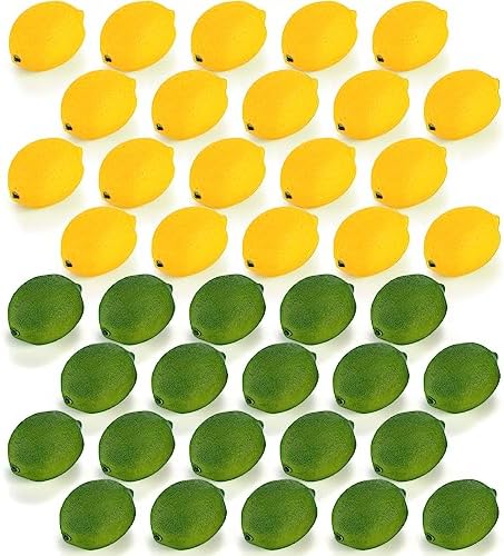 ZEAYEA 40 Pcs Artificial Lemons for Home Decor