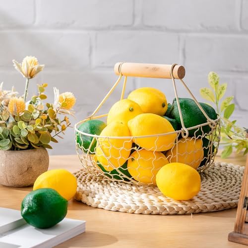 Liliful 48 Fake Lemons Artificial Fruit Decor
