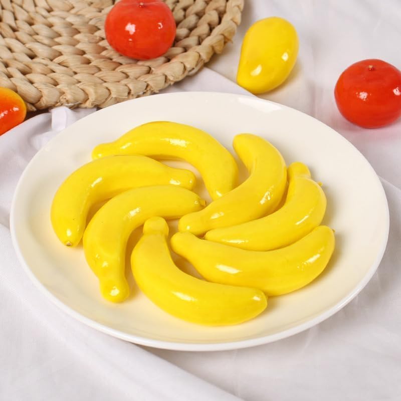20 Pcs Yellow Mini Fake Banana Fruit Props