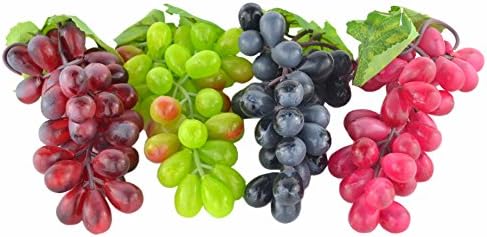 JEDFORE 4 Bunches Artificial Grapes Decorations