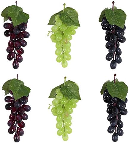 HYSTYLE Artificial Grape Bunches with Vines for Home Decor
