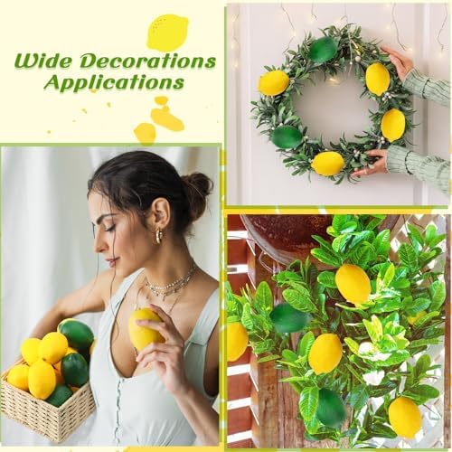 Liliful 48 Fake Lemons Artificial Fruit Decor