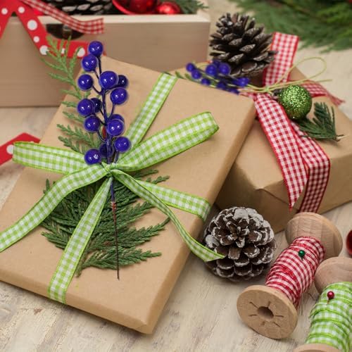 Artificial Purple Blue Berries Stems 24pcs Christmas Decor