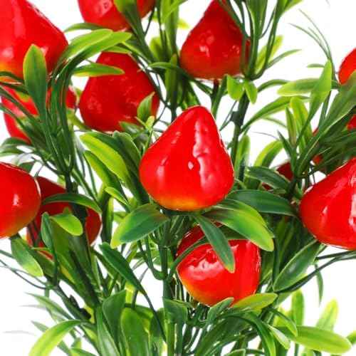 DOITOOL Realistic Artificial Strawberry Plants 15Pcs Decor Set