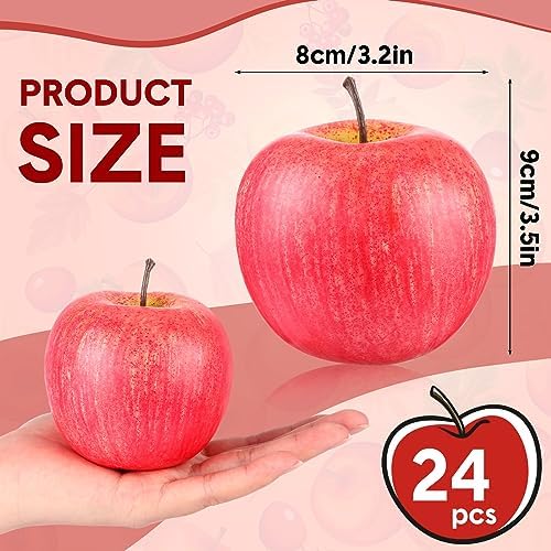 Yunlly 24 Pcs Realistic Artificial Apples Decor 1
