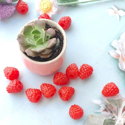 20pcs Artificial Raspberry Realistic Red Decoration Props